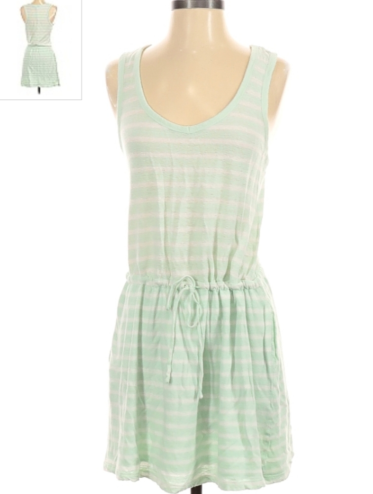Mint green striped cotton/linen blend dress from Gap. With pockets!